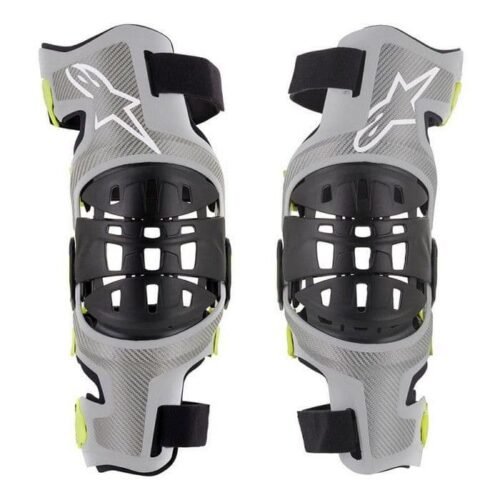 Alpinestars Bionic 7 Knee Brace Set – Silver/Flo – X Large 5.25-5.5″: Ultimate Knee Support for Active Athletes