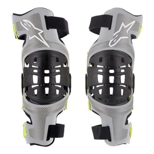 Alpinestars Bionic 7 Knee Brace Set - Silver/Flo - X Large 5.25- 5.5"