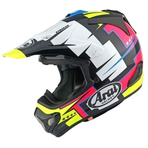 Arai MX-V EVO Battle Motocross Helmet – Yellow – X Large 61-62cm: High-Performance Motocross Helmet for Ultimate Protection