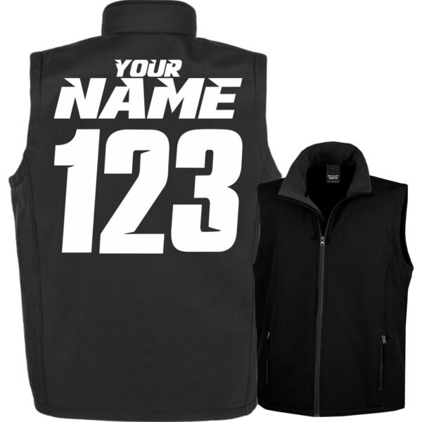 Custom Printed Softshell Kids/ Youth Bodywarmer - Black - Style 4 - Age 11-12