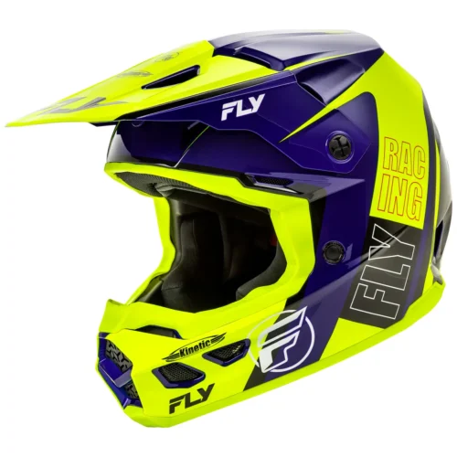 Fly Kinetic Rally Motocross Helmet – Hi Viz Blue Black – Large 59-60cm: Ultimate Off-Road Protection