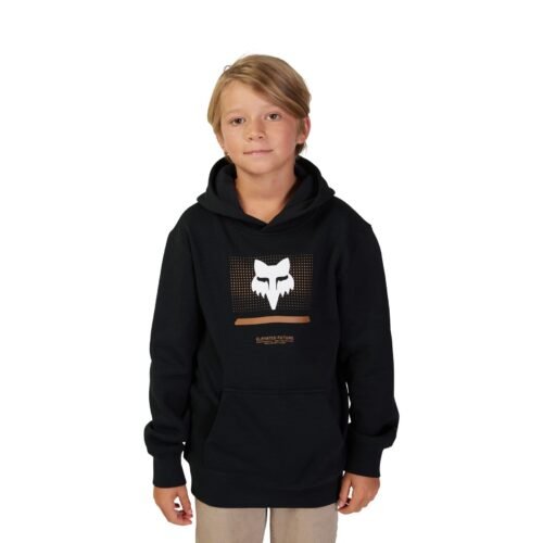 Stylish and Comfortable Fox Racing Youth Optical Pullover Hoodie – Black – X Large Age 12-13: Perfect for Active Kids