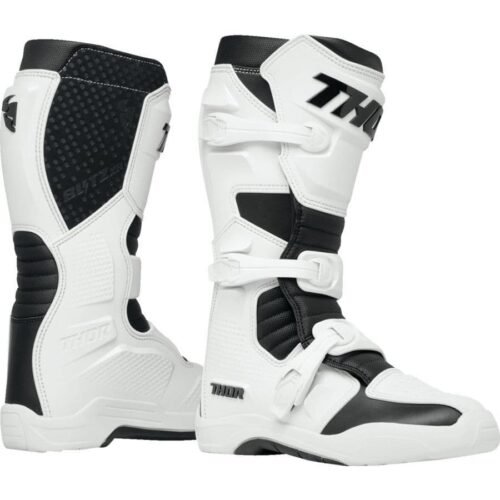 Thor Blitz XR MX Boots – White/ Black – UK12 US13: High-Performance Motocross Footwear